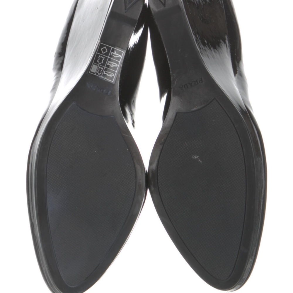 Prada Black Patent Leather Wedges Size 8.5 - Picture 12 of 17